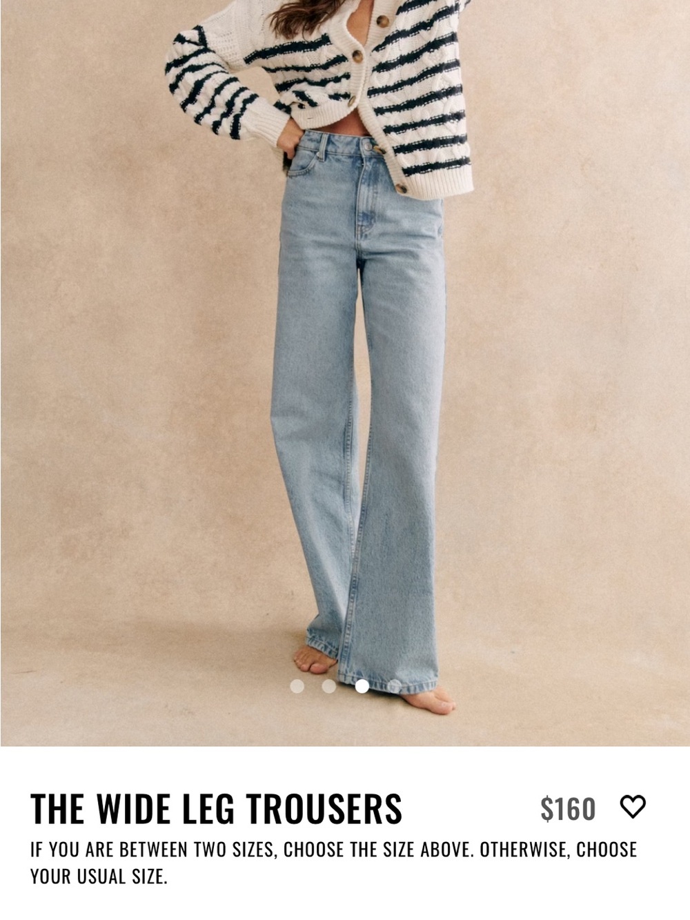 Sezane Wide Leg Trousers (light blue jeans)